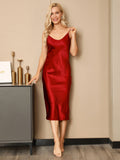 SilkSilky-CA Pure Silk Sleeveless Boat Neck Nightgown Wine 003