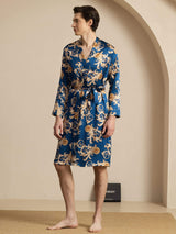 [Navy Dragon] SilkSilky-CA Long Sleeve Men's Robe 006