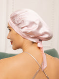 SilkSilky-CA Pure Silk Sleep Cap LightPink 002