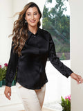 SilkSilky-CA-19Momme-Silk-Long-Sleeve-Collar-Women's-Shirt-Black-003