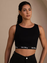 [Black] SilkSilky-CA Sleeveless Crew Neck Camisole 001