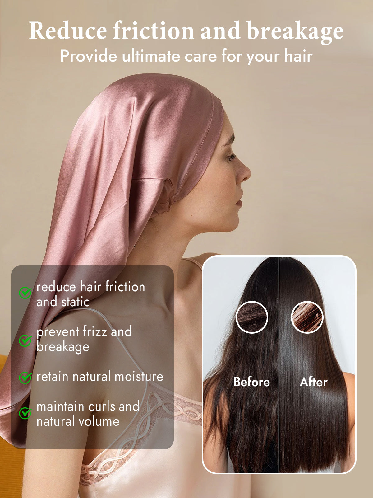 [Pale Mauve] SilkSilky-CA Pure Silk Sleep Cap 004