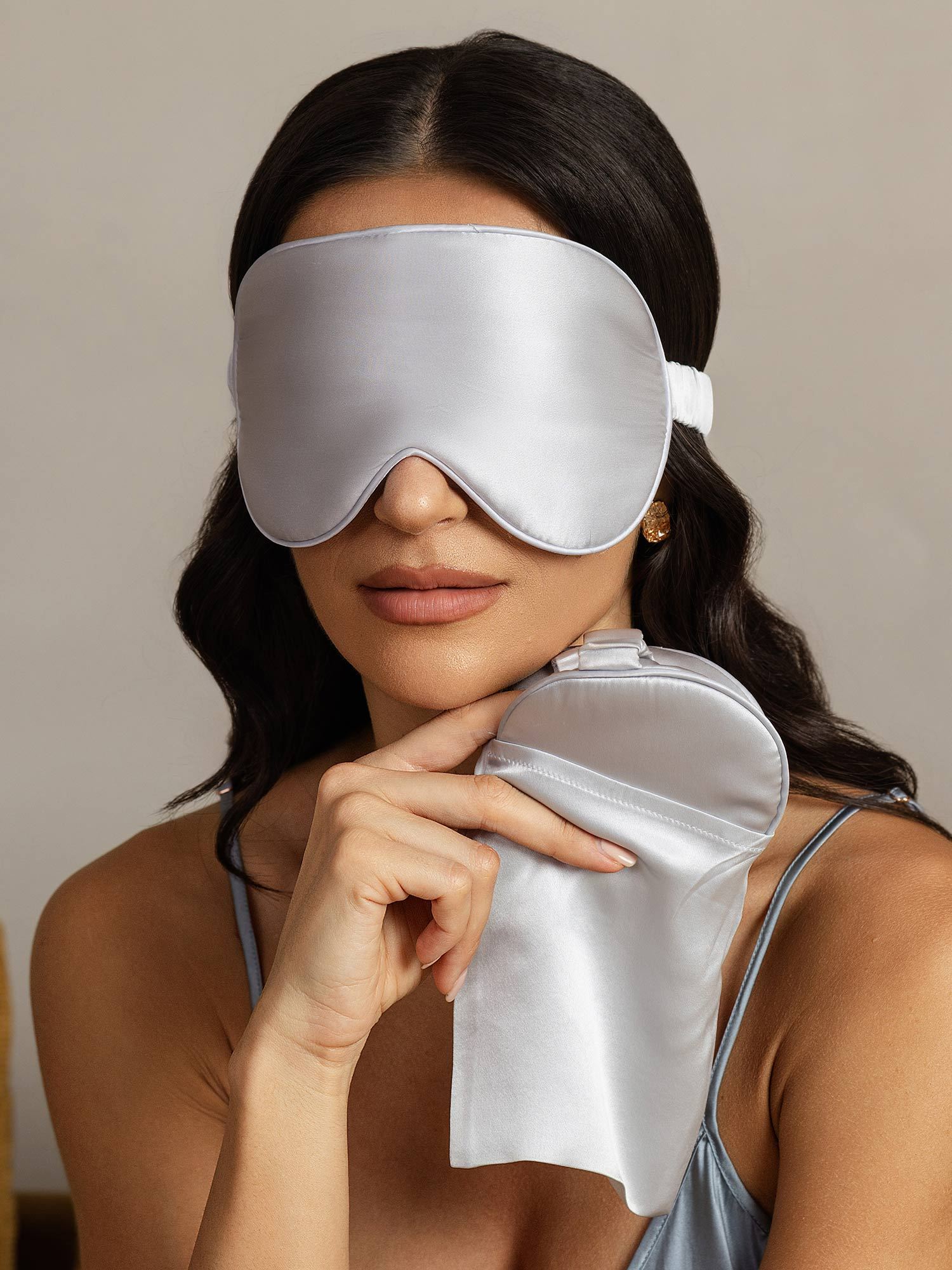 [Silver] SilkSilky-CA Pure Silk Eye Mask 007