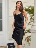 Pure Silk Cowl Neck Strap Maxi Long Dresses