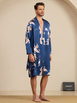 [Dark Blue] SilkSilky-CA 19Momme Long Sleeve Mens Pajamas 005