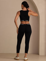 [Black] SilkSilky-CA Sleeveless Crew Neck Women's Outfit Sets 002