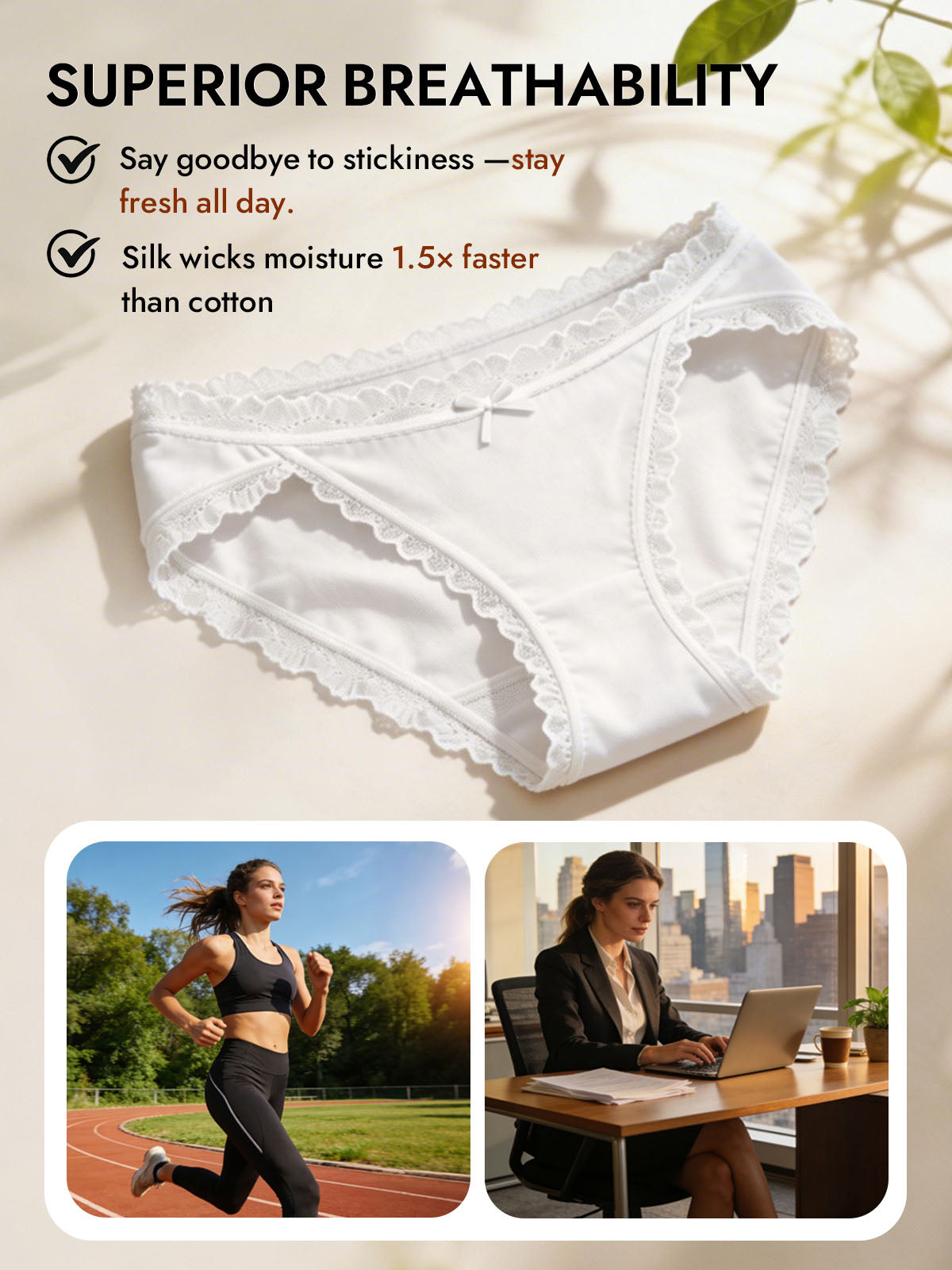 [White] SilkSilky-CA 100% Silk Jersey Panty 004
