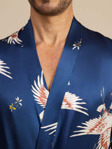 [Dark Blue] SilkSilky-CA 19Momme Mens Robe 003