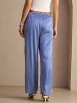 [Blue Pinstripe] SilkSilky-CA Womens Pants 002