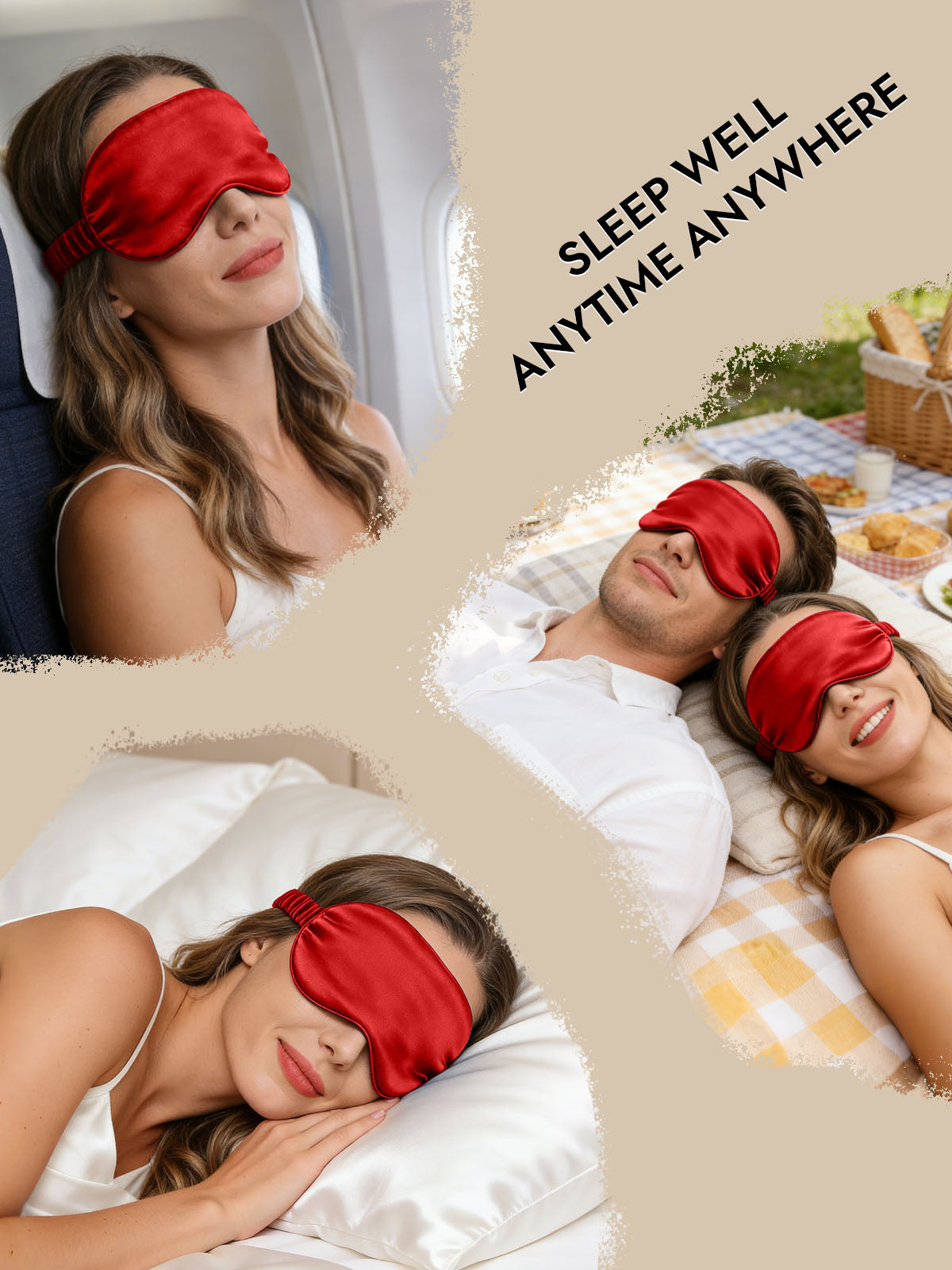 [Dark Red] SilkSilky-CA 19Momme Pure Silk Eye Mask 007