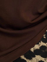 [Coffee] SilkSilky-CA Short Sleeve V Neck Women's T-Shirt 005