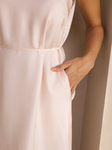 [Light Pink] SilkSilky-CA Sleeveless Crew Neck Dress 005