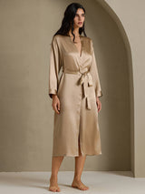 [Champagne] SilkSilky-CA Long Sleeve Women's Robe 006