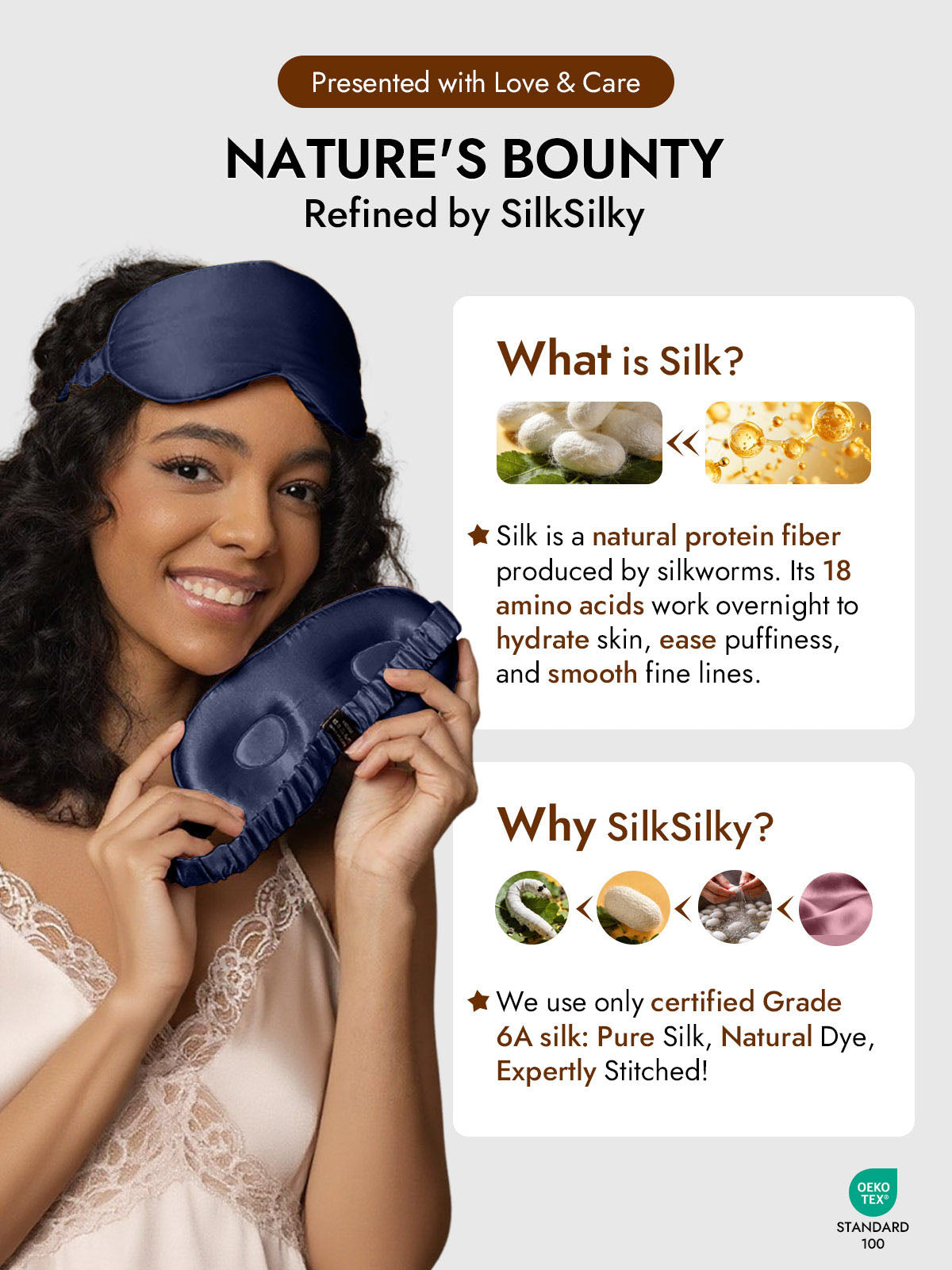 [Dark Blue] SilkSilky-CA Pure Silk Eye Mask 006