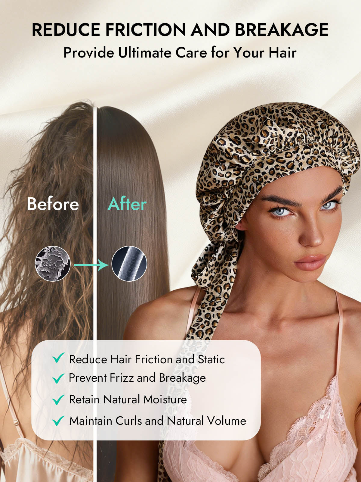 [Leopard] SilkSilky-CA Pure Silk Sleep Cap 003