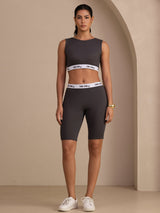 [Gray] SilkSilky-CA Sleeveless Crew Neck Women's Outfit Sets 001