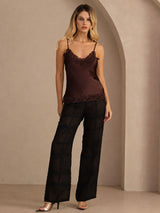 [Brown] SilkSilky-CA Spaghetti Strap V Neck Camisole 007