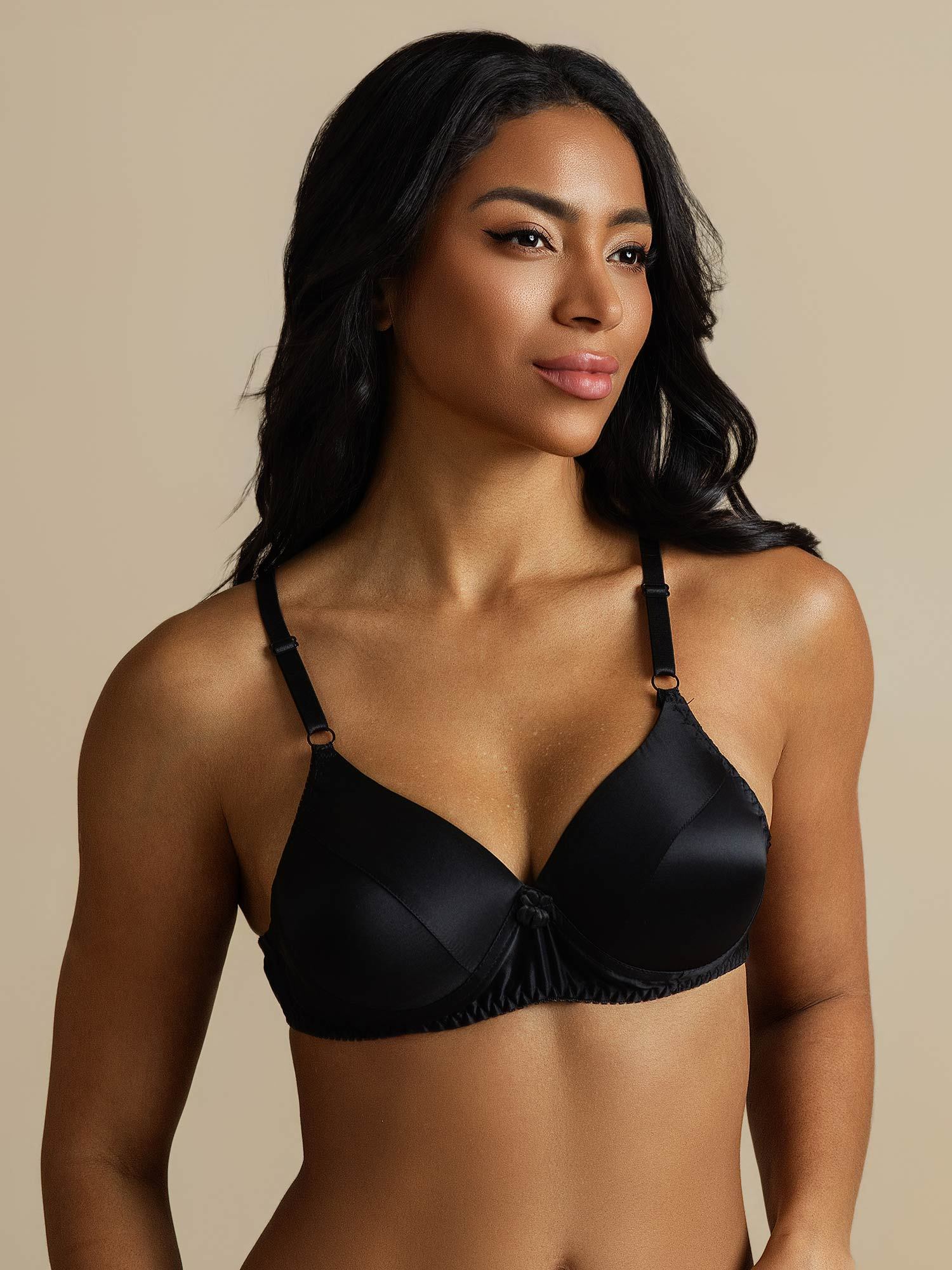 [Black] SilkSilky-CA Pure Silk Bra 001,