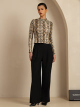 [Snakeskin] SilkSilky-CA Long Sleeve Women's T-Shirt 007