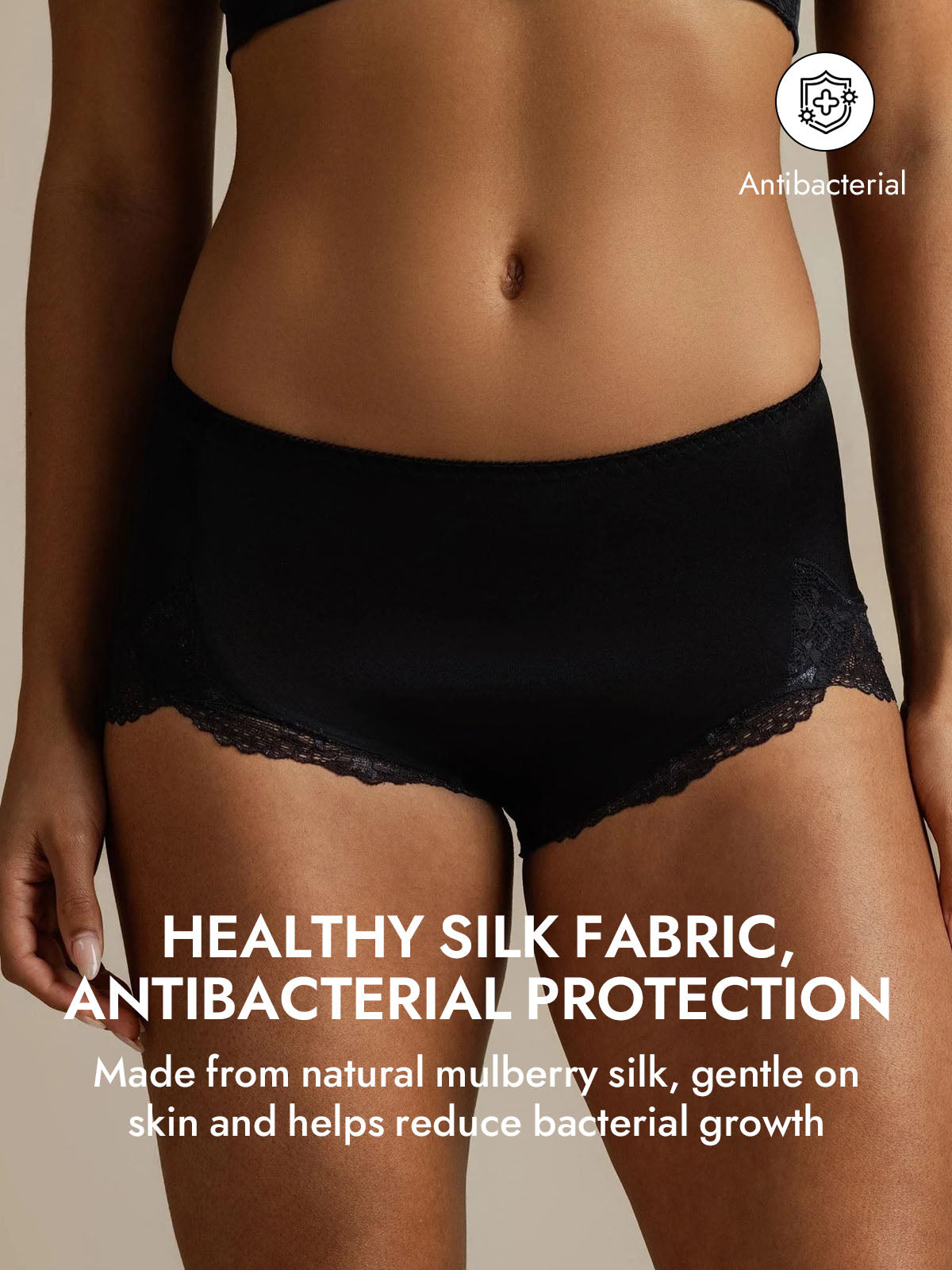 [Black] SilkSilky-CA 100% Silk Jersey Panty 004