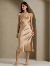 [Champagne Gold] SilkSilky-CA Sleeveless Dress 003