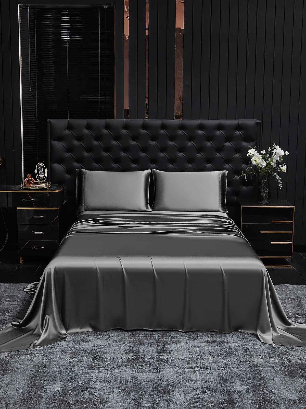 [Dark Gray] SilkSilky-CA 19Momme Pure Silk Bedding Set 002
