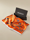 SilkSilky CA Pure Silk Scarf Orange 001