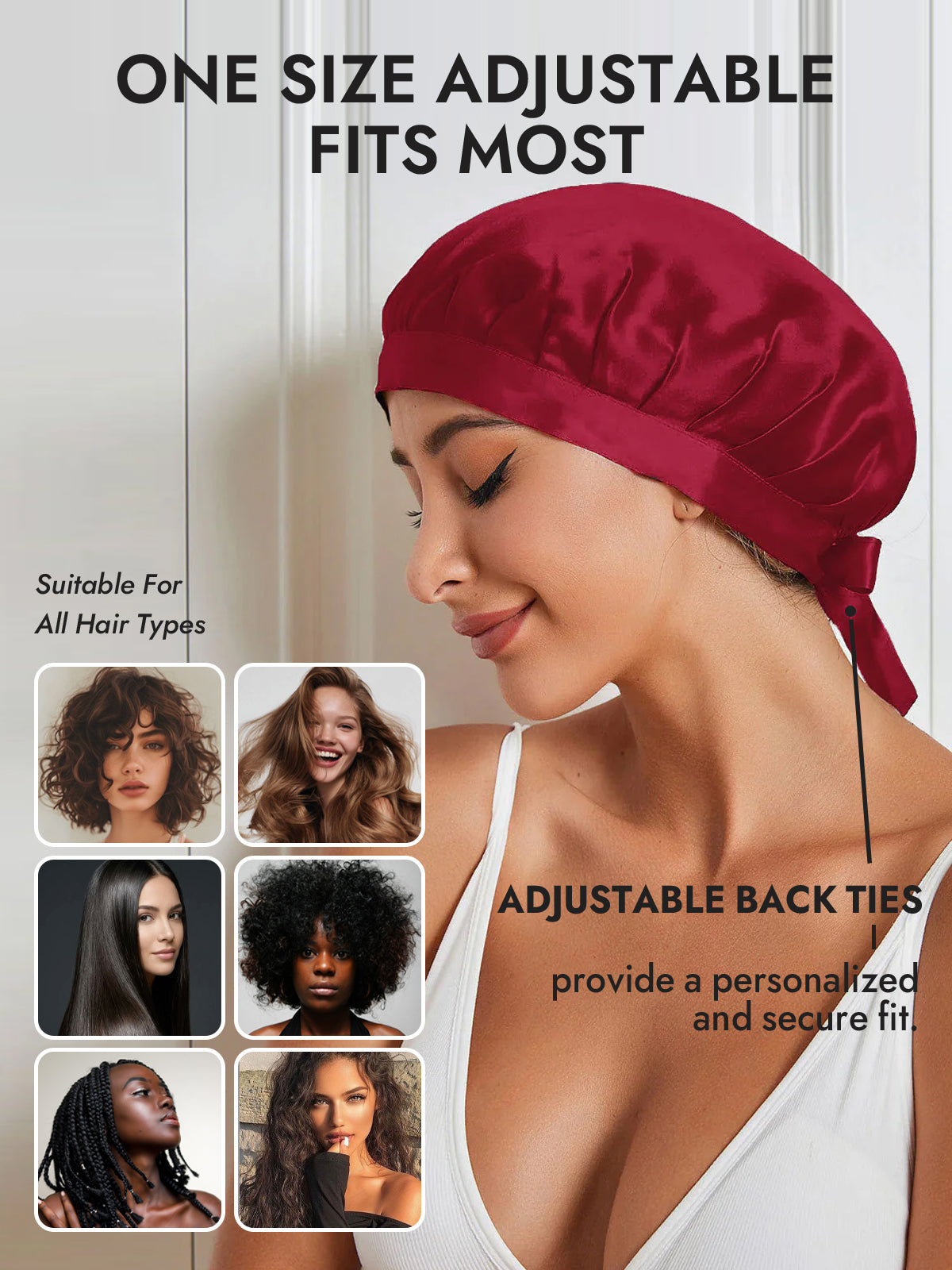 [Wine] SilkSilky-CA Pure Silk Sleep Cap 005