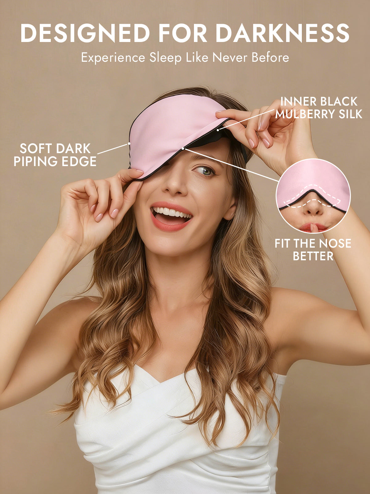 [Light Pink] SilkSilky-CA 19Momme Pure Silk Eye Mask 002