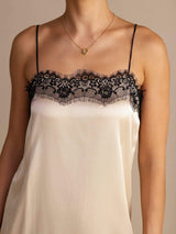 [Brown Rice] SilkSilky-CA Spaghetti Strap Square Neck Dress 003