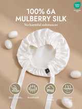 [White] SilkSilky-CA Sleep Cap 002
