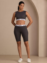 [Gray] SilkSilky-CA Sleeveless Crew Neck Women's Outfit Sets 003