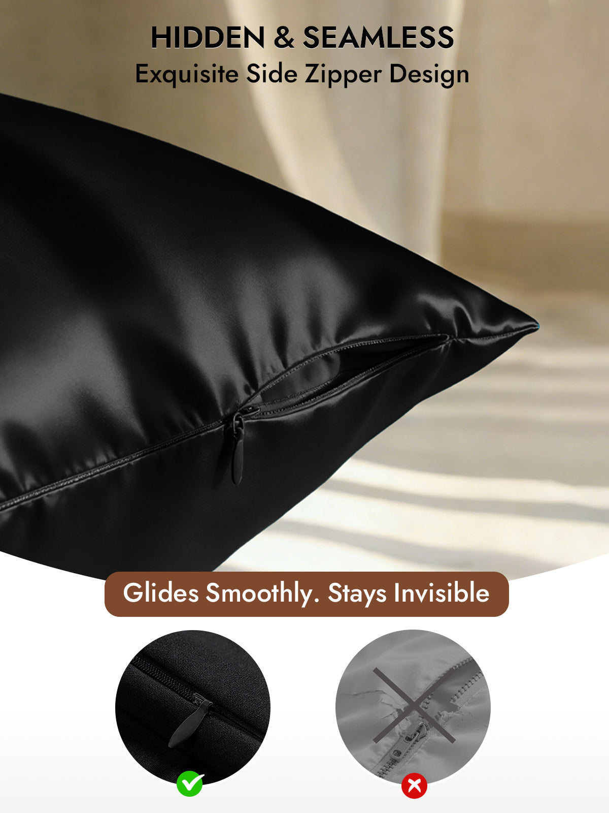 [Black] SilkSilky-CA 30Momme Pure Silk Pillowcase 006