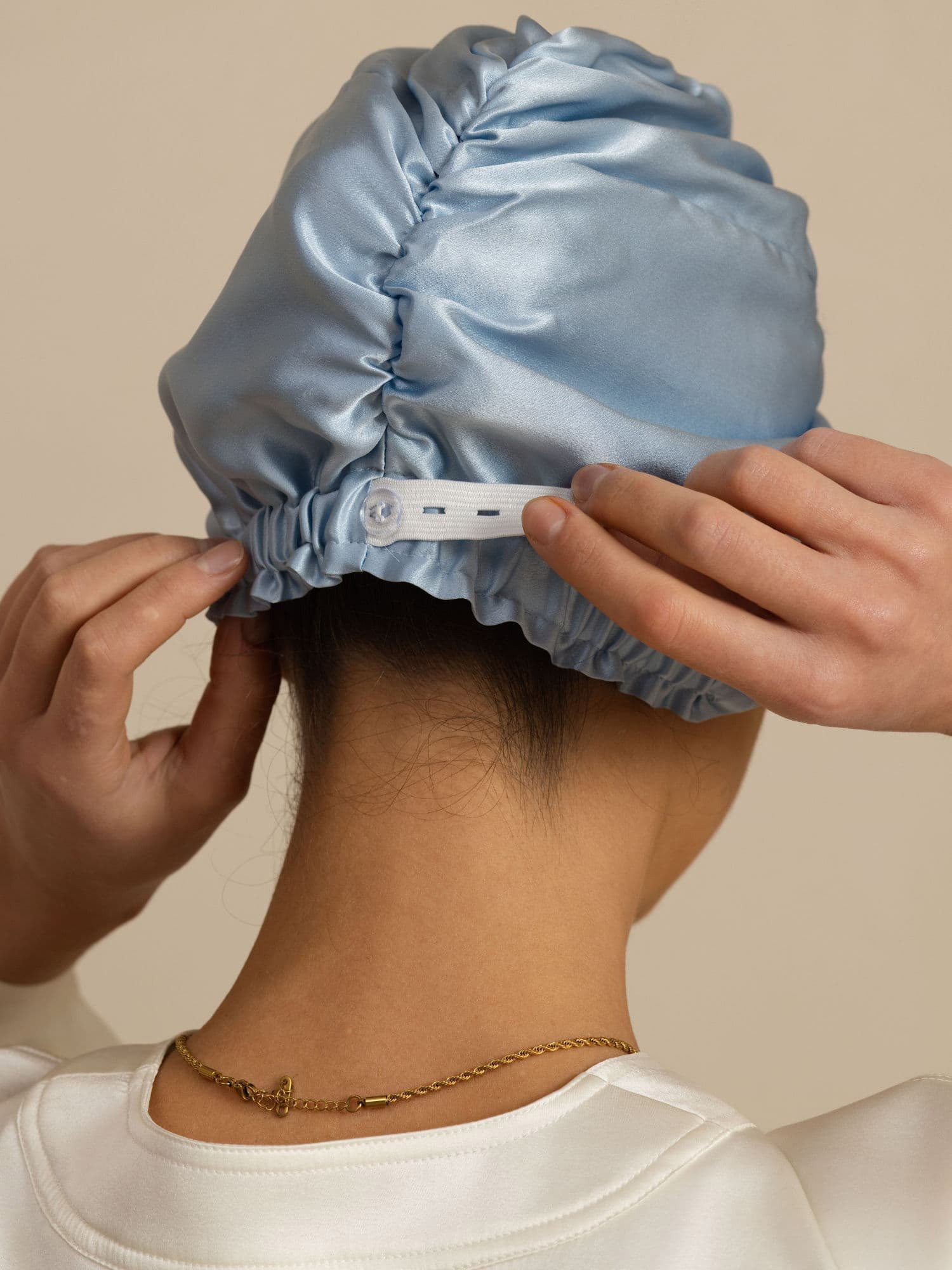 [Steel Blue] SilkSilky-CA 22Momme Sleep Cap 002