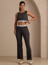 [Gray] SilkSilky-CA Sleeveless Crew Neck Women's Outfit Sets 006