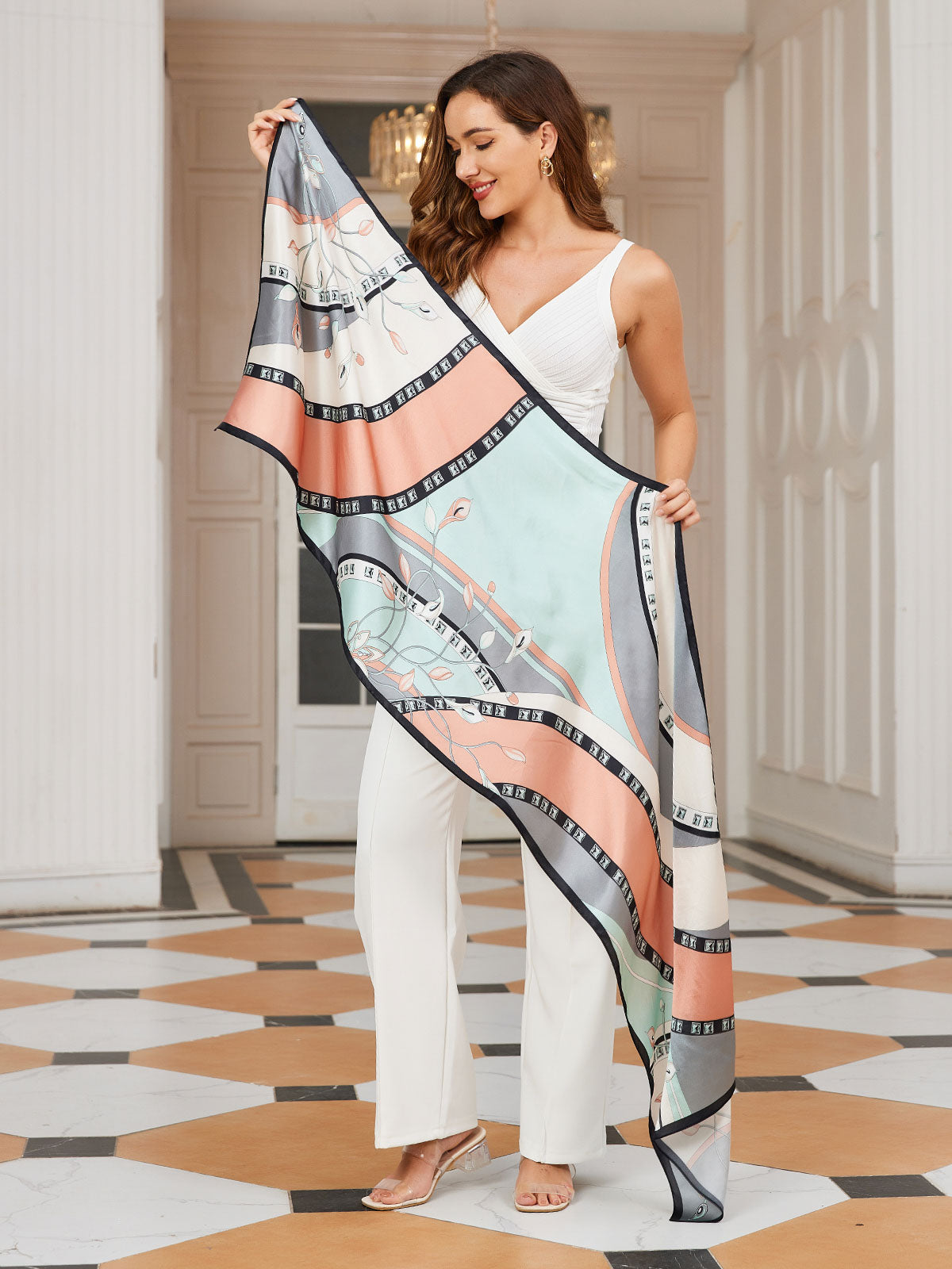 [P030] SilkSilky-CA Pure Silk Scarf 003,