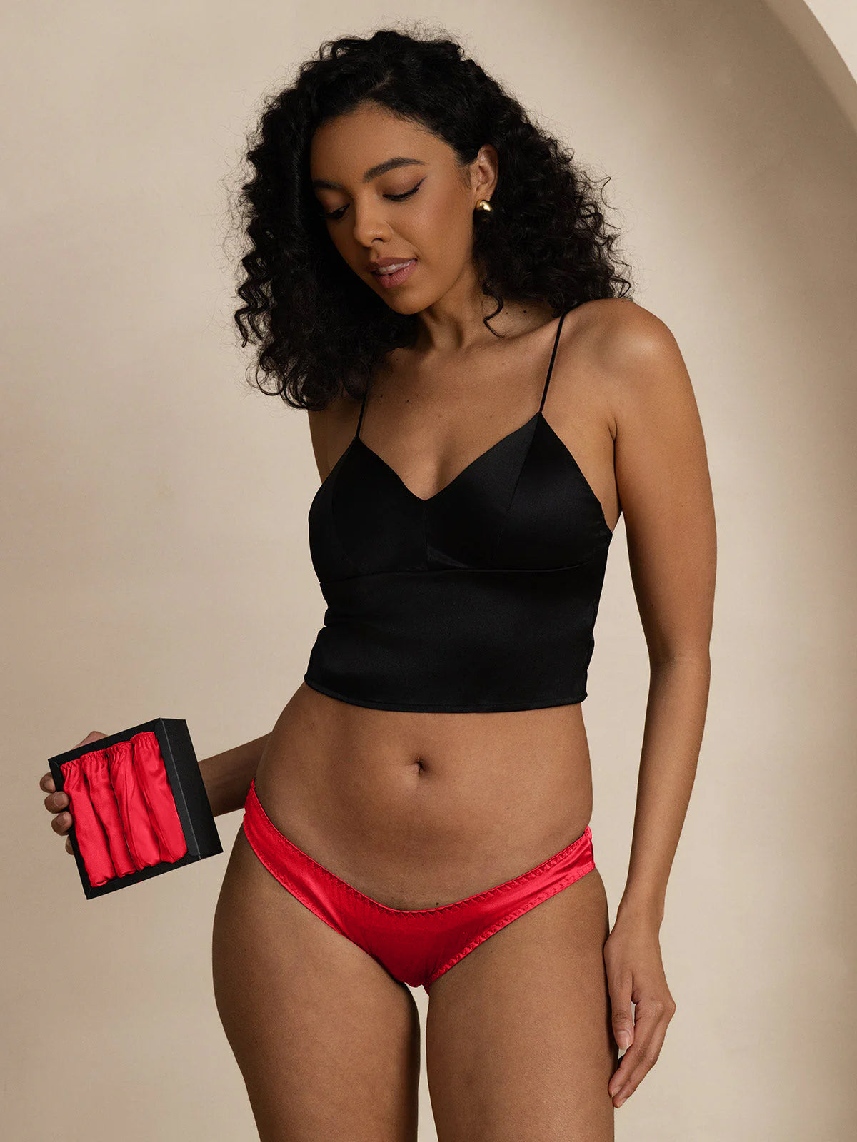 [Red] SilkSilky-CA Silk Knitted Panty 006,