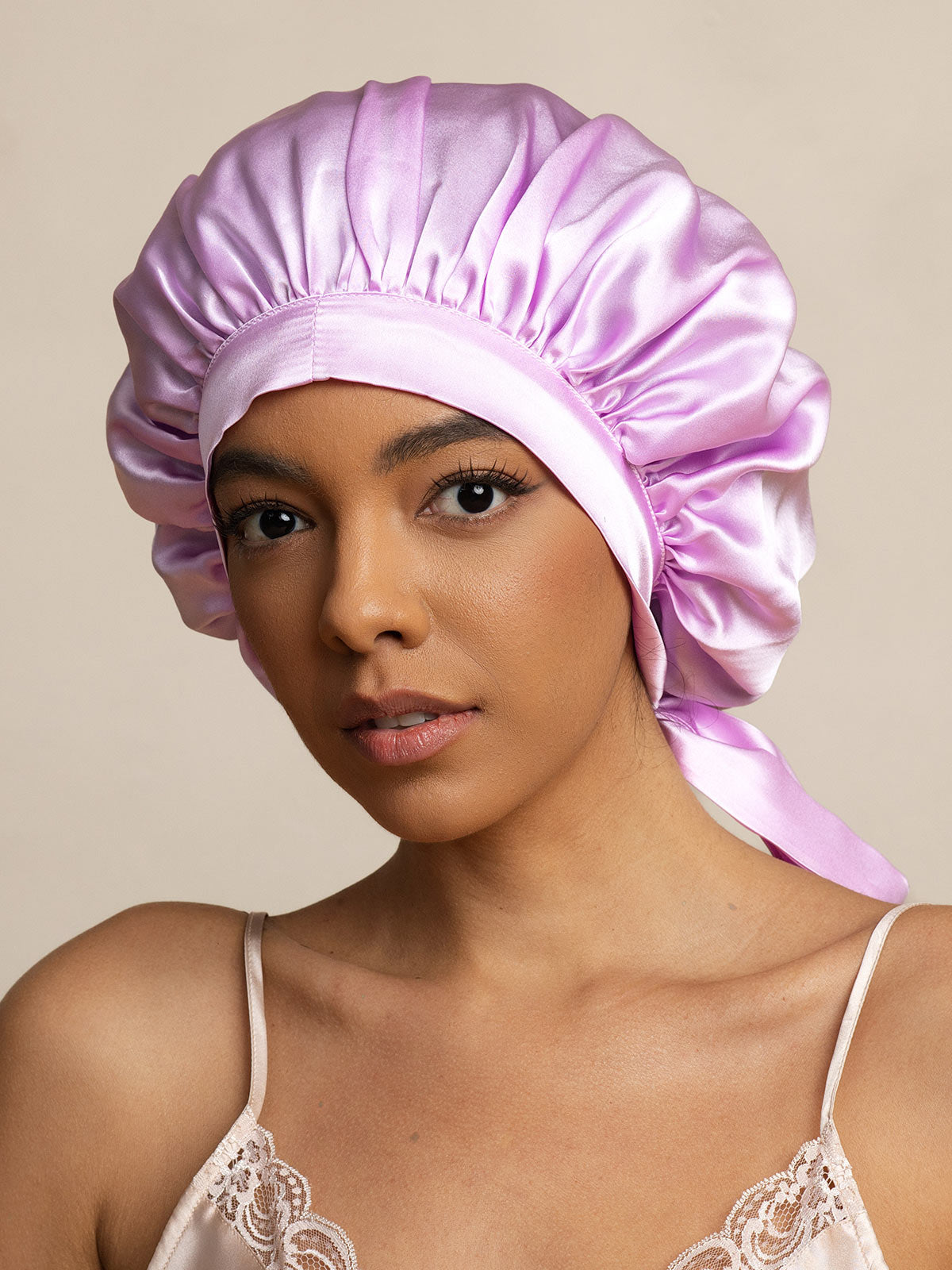 [Lavender] SilkSilky-CA Sleep Cap 003