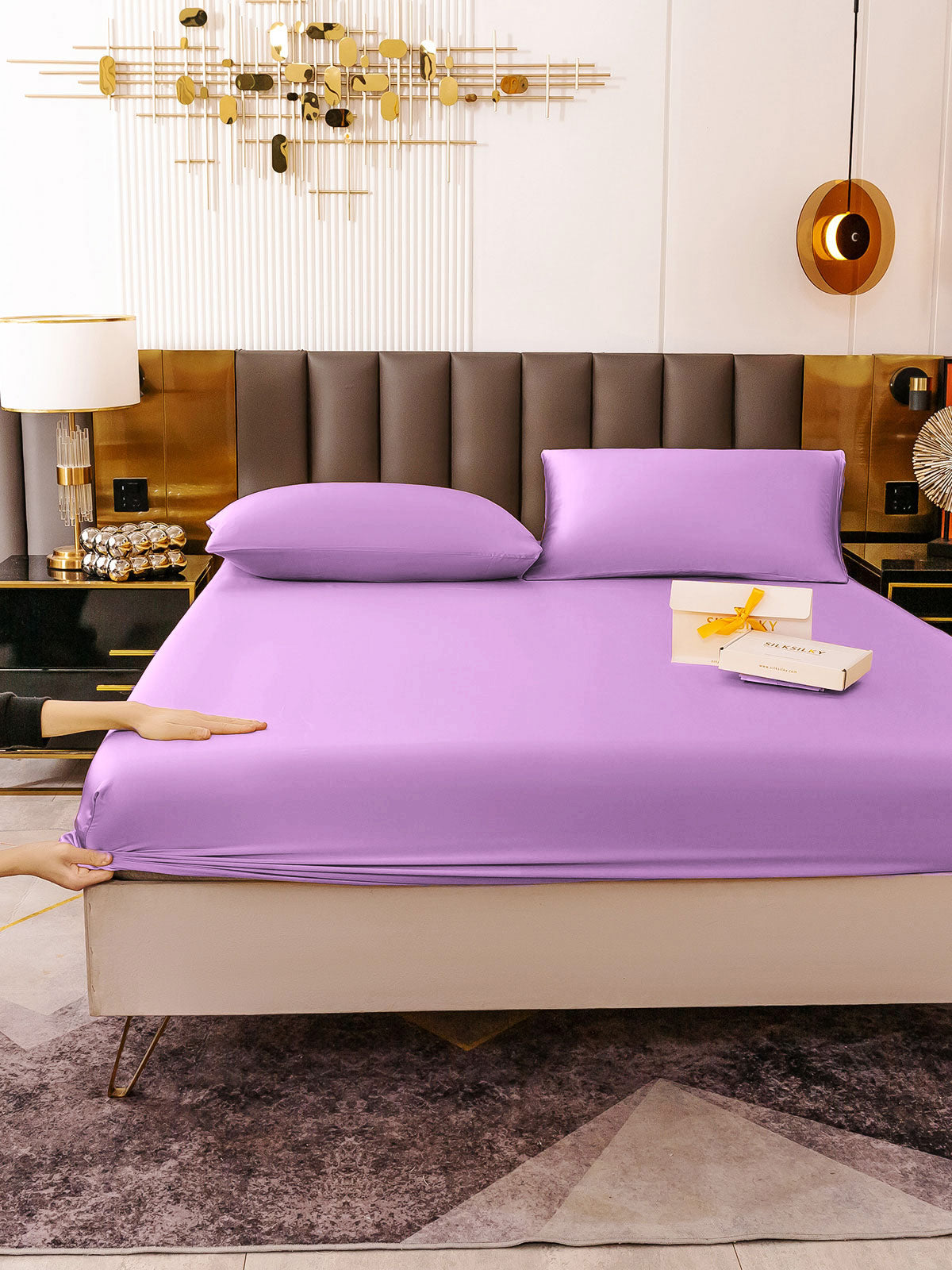 [Lavender] SilkSilky-CA 19Momme Bedding Set 006
