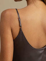 [Purple Gray] SilkSilky-CA Spaghetti Strap Camisole Set 004