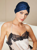 SilkSilky CA Pure Silk Sleep Cap DarkBlue 003