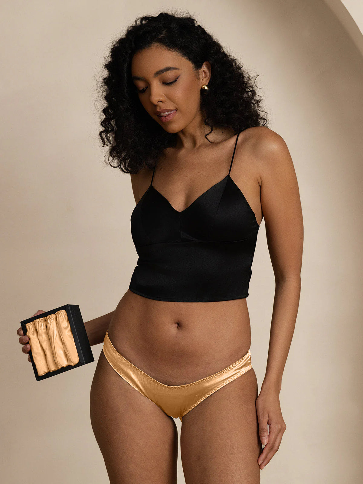 [Champagne] SilkSilky-CA Silk Knitted Panty 006,