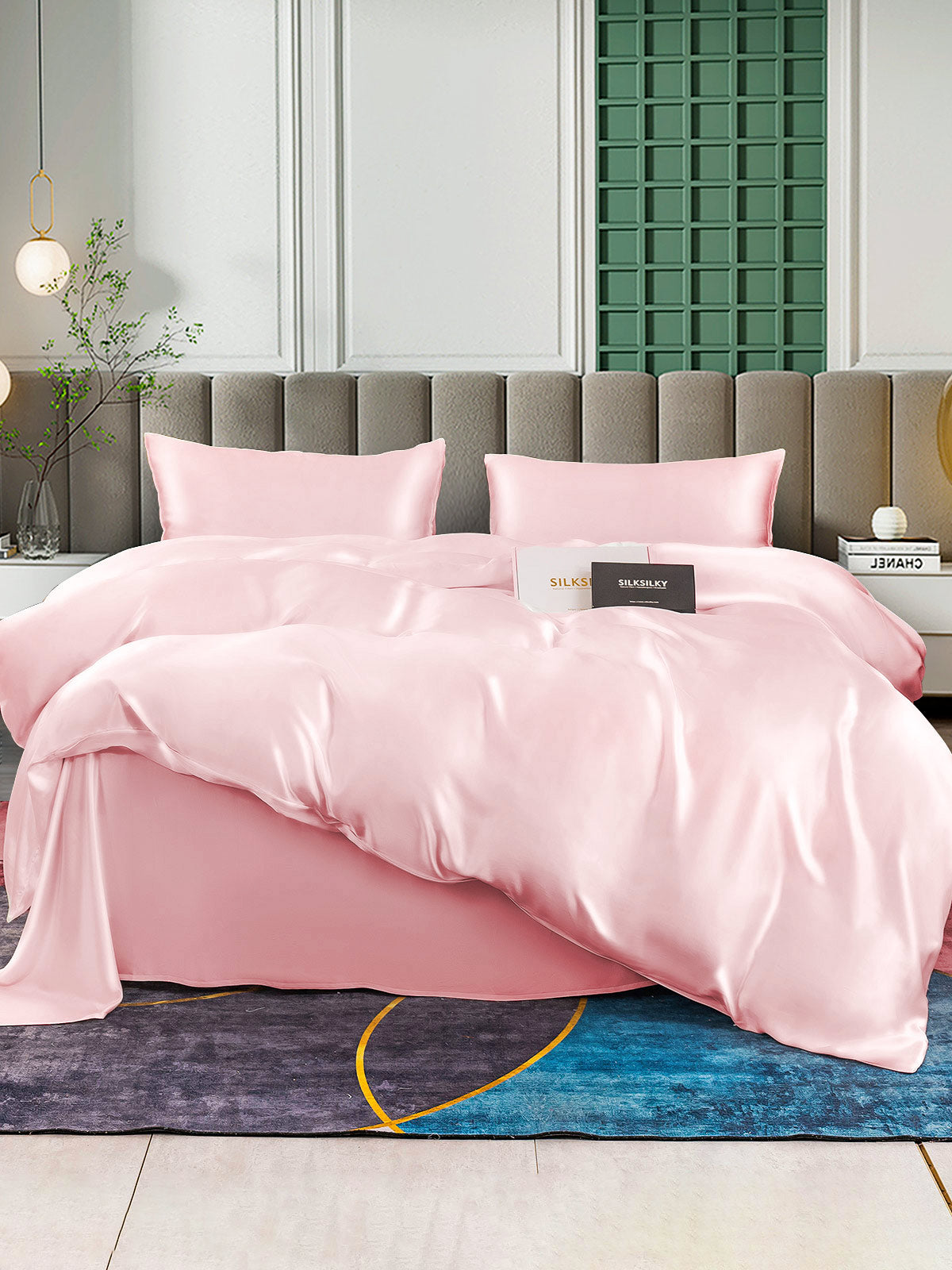 [Pink] SilkSilky-CA 25Momme Pure Silk Bedding Set 001