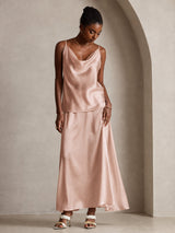 [Tuscany] SilkSilky-CA Spaghetti Strap Cowl Neck Camisole 005