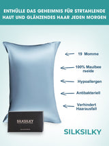 [Light Blue] SilkSilky-CA 19Momme Pure Silk Pillowcase 002