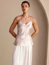 [Beige] SilkSilky-CA Spaghetti Strap V Neck Camisole 003