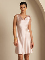 [Pink] SilkSilky-CA Sleeveless Cowl Neck Dress 005