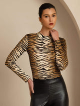 [Tiger] SilkSilky-CA Long Sleeve Women's T-Shirt 001