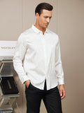 SilkSilky CA Silk Long Sleeve Collar Men's Shirt White 004