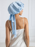 SilkSilky-CA Pure Silk Sleep Cap LightBlue 003